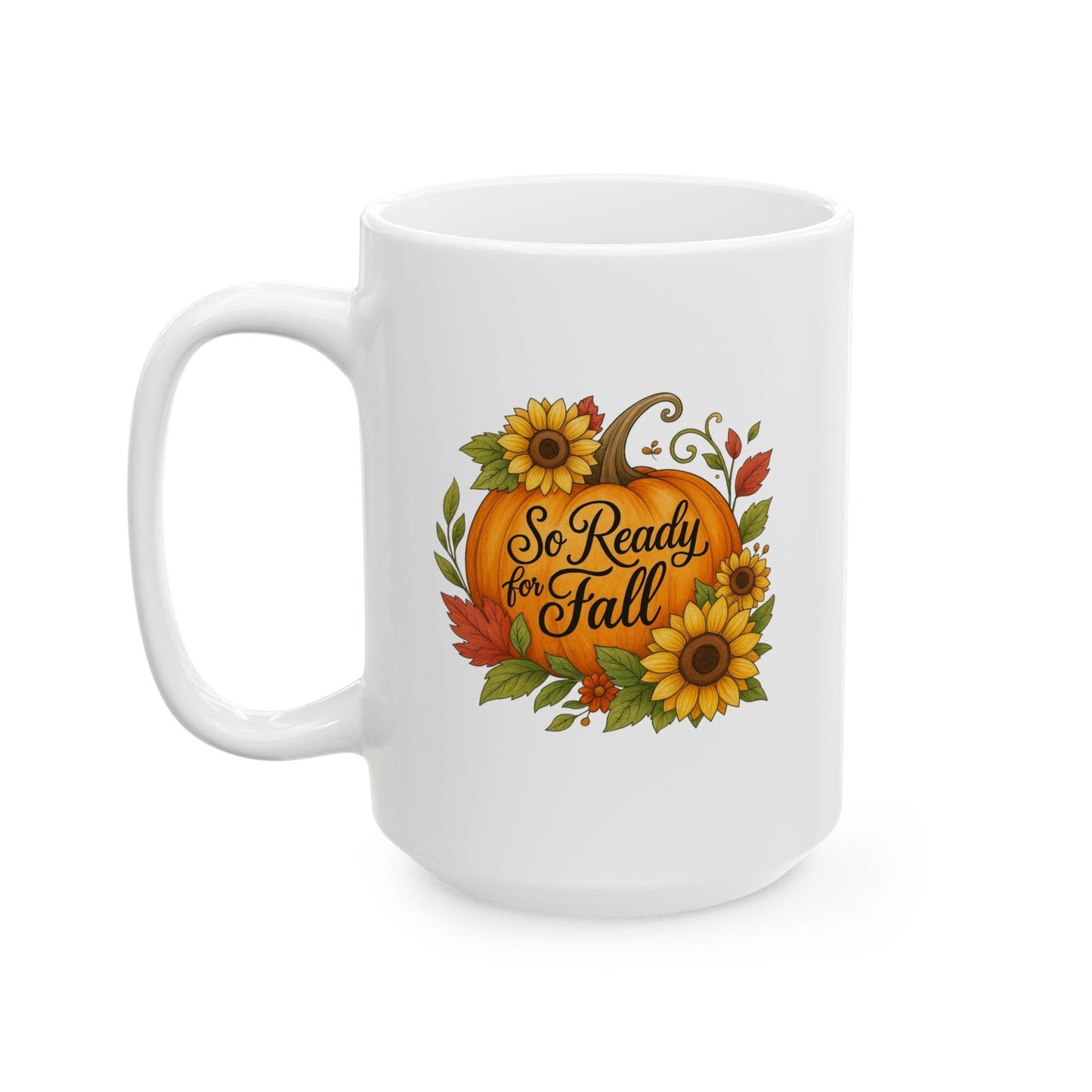 Autumn Floral Mug: Cozy Pumpkin Design - Fall Coffee Mug