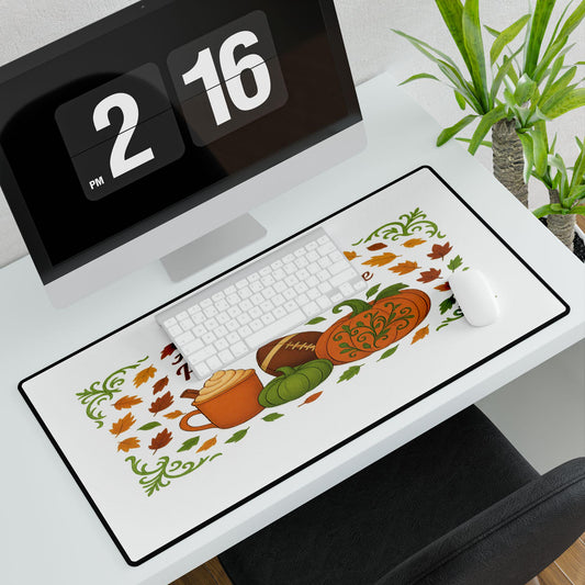 Autumn Desk Mat: Pumpkin Spice Vibes, Fall Office Decor