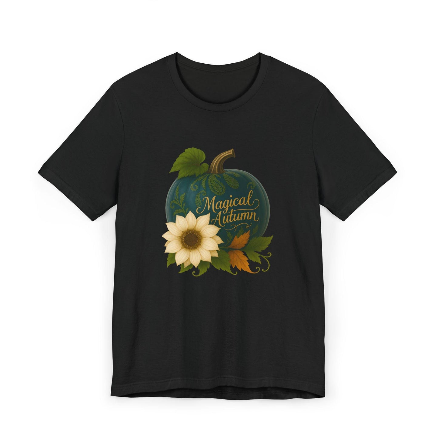 Magical Autumn T-Shirt, Pumpkin & Sunflower Graphic Tee, Cozy Fall Aesthetic Shirt, Thanksgiving Outfit, Autumn Gift Top