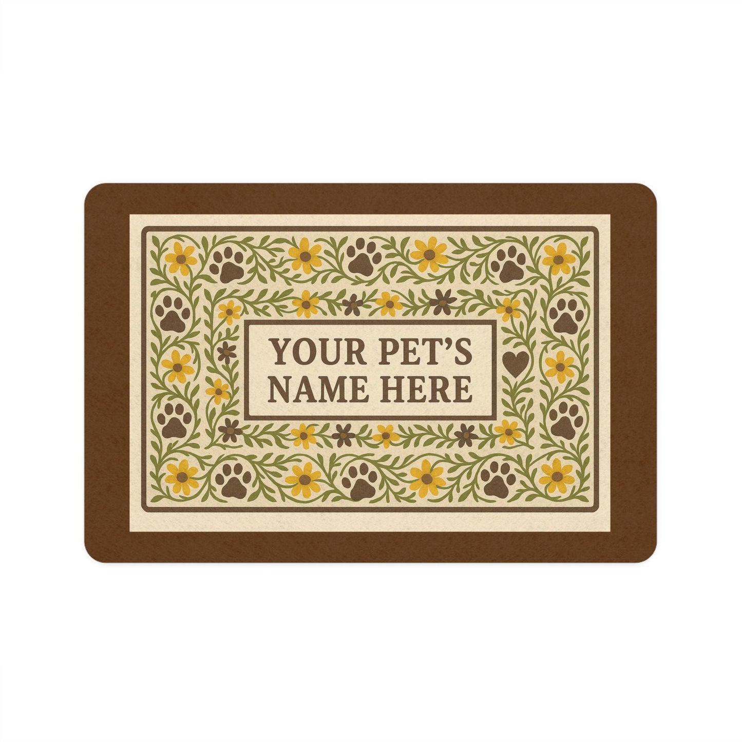 Personalized Pet Food Mat: Custom Dog & Cat Bowl Placement