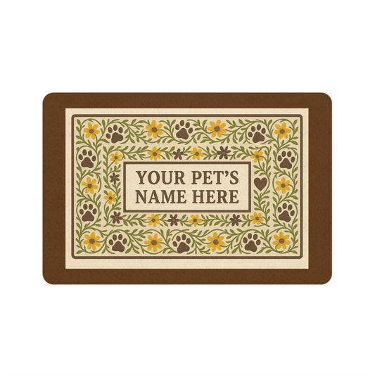 Personalized Pet Food Mat: Custom Dog & Cat Bowl Placement