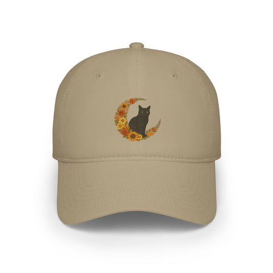 Sunflower Moon Baseball Cap: Floral Cotton Twill Low Profile Hat