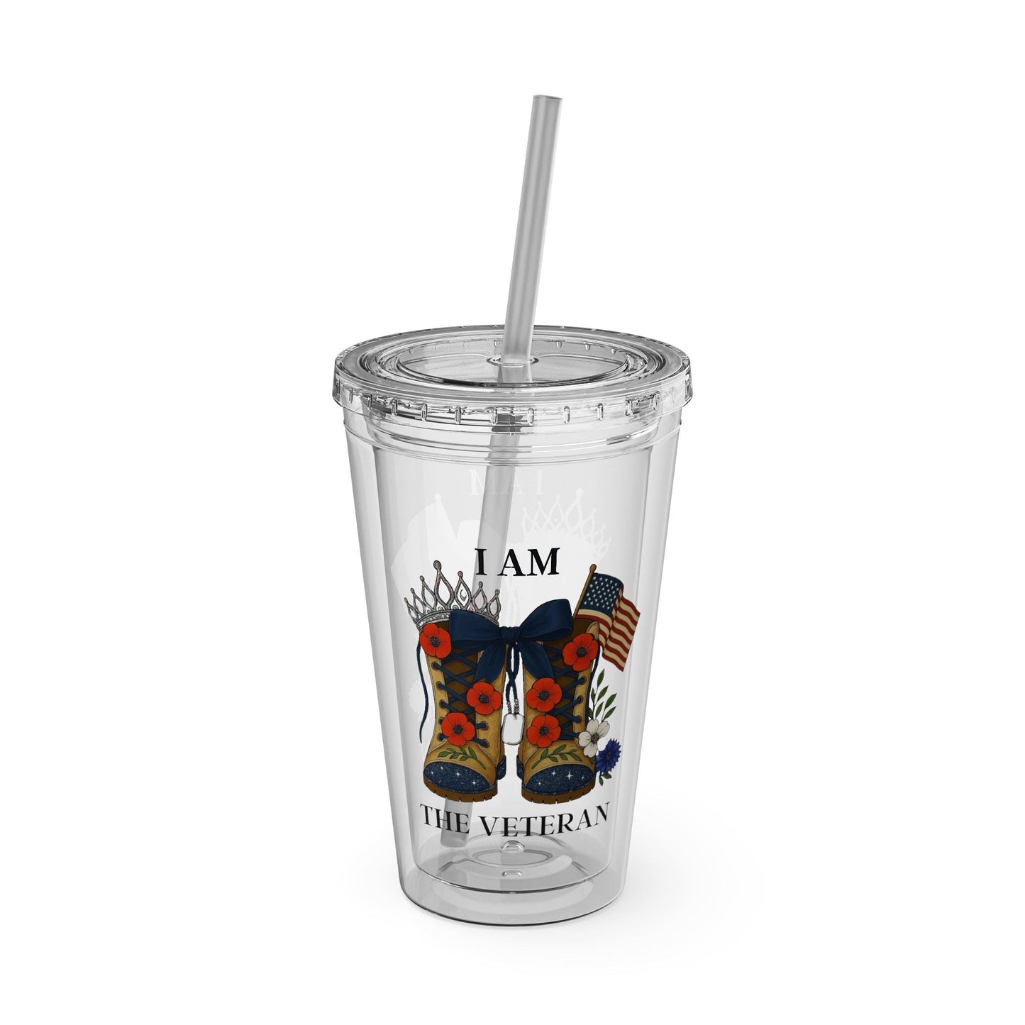 I Am the Veteran Tumble, Patriotic Travel Cup with Straw, Military Pride Gift, Veteran Drinkware, Perfect gift for co-workers