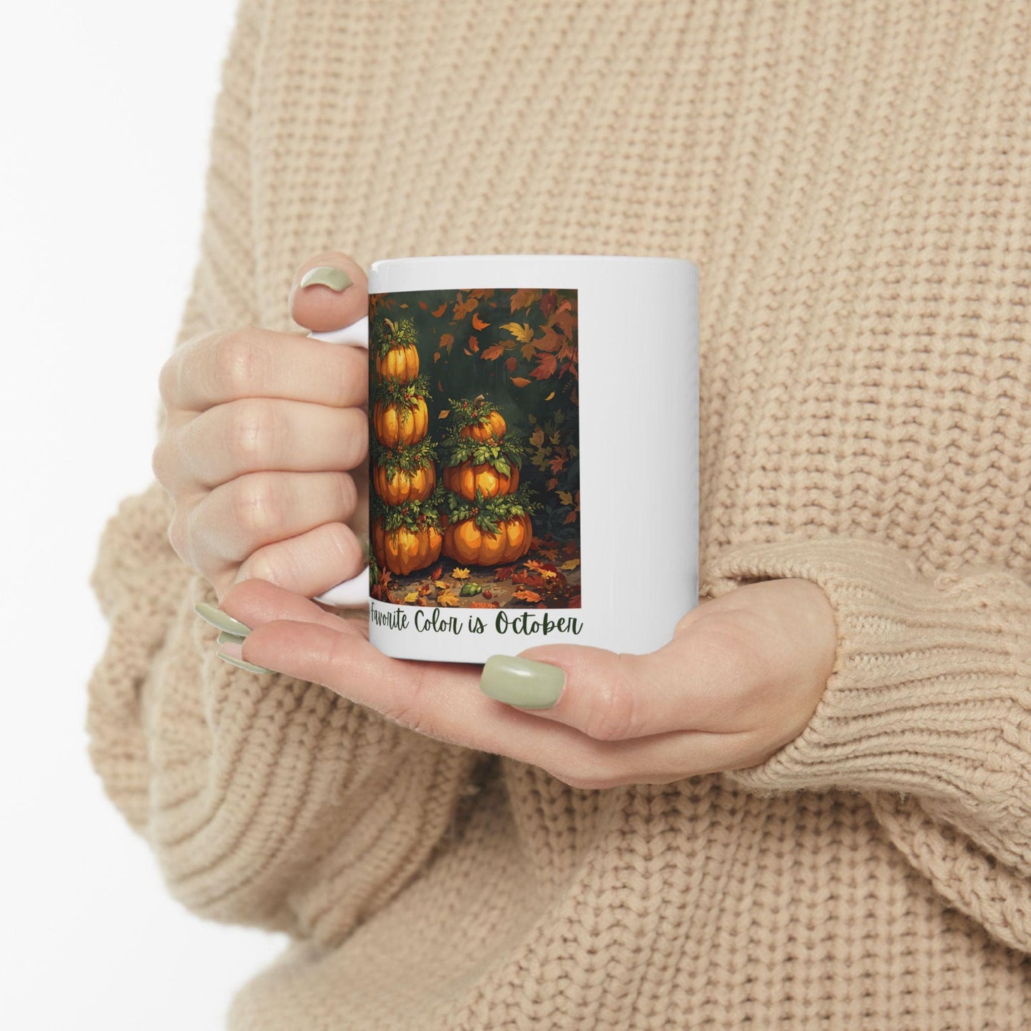 Festive Pumpkin Harvest Ceramic Mug, Fall Coffee Cup, Autumn Decor, Halloween Drinkware, Thanksgiving Gift