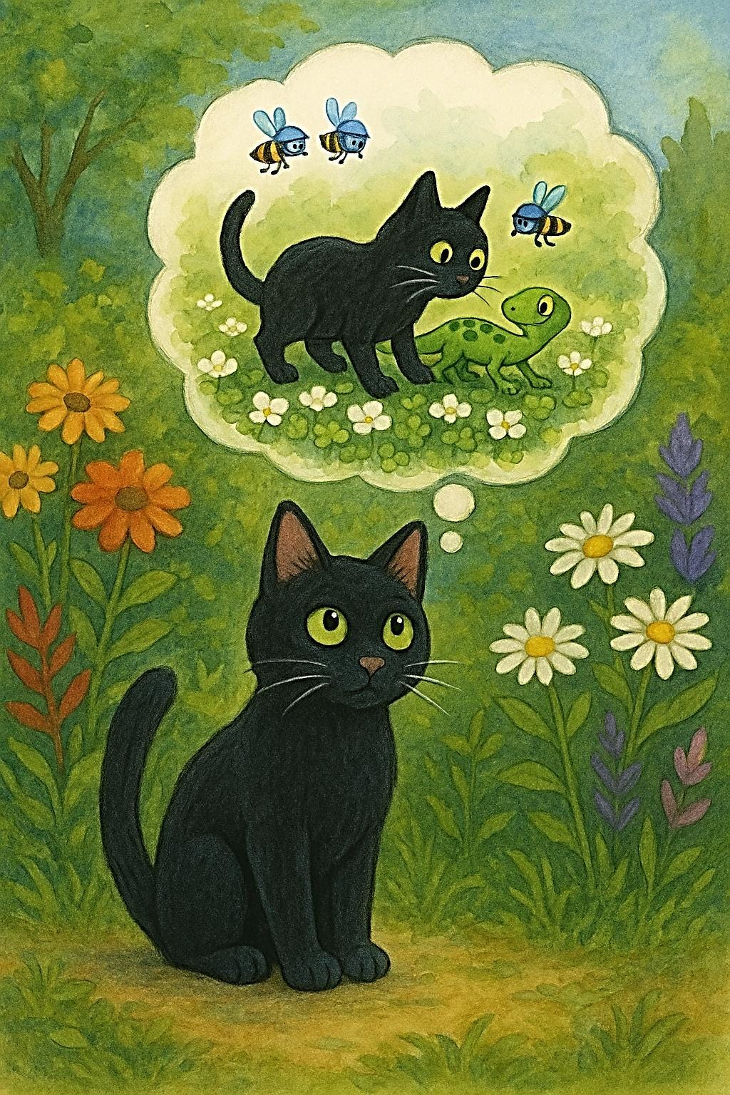 Jared the Cat and the Clover Patch, Children’s Black Cat Adventure Picture Book Ages 4–8, Kids Garden Storytime Gift