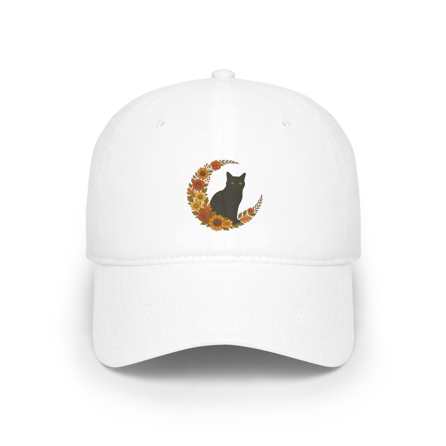 Sunflower Moon Baseball Cap: Floral Cotton Twill Low Profile Hat