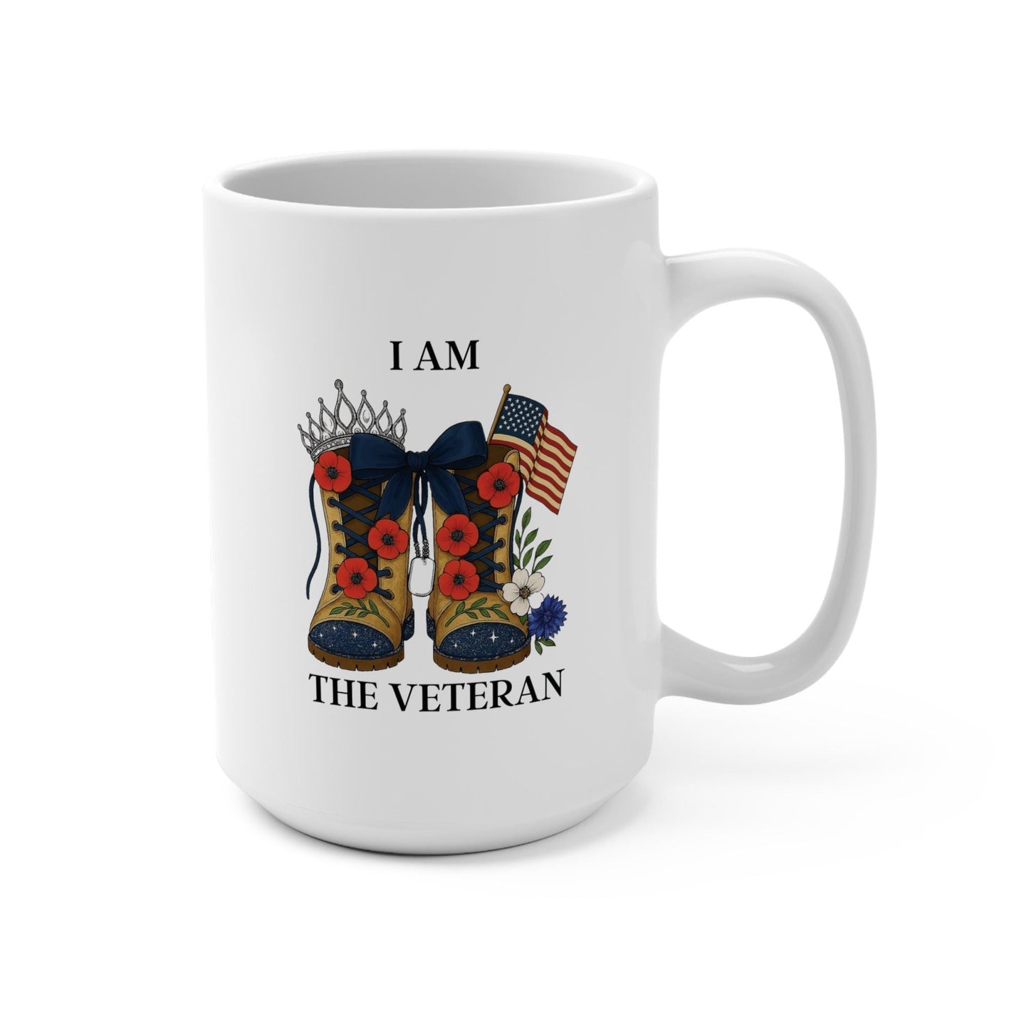 Women veteran tribute mug patriotic coffee cup gift for female veteran for self or celebration event I am the Veteran collection