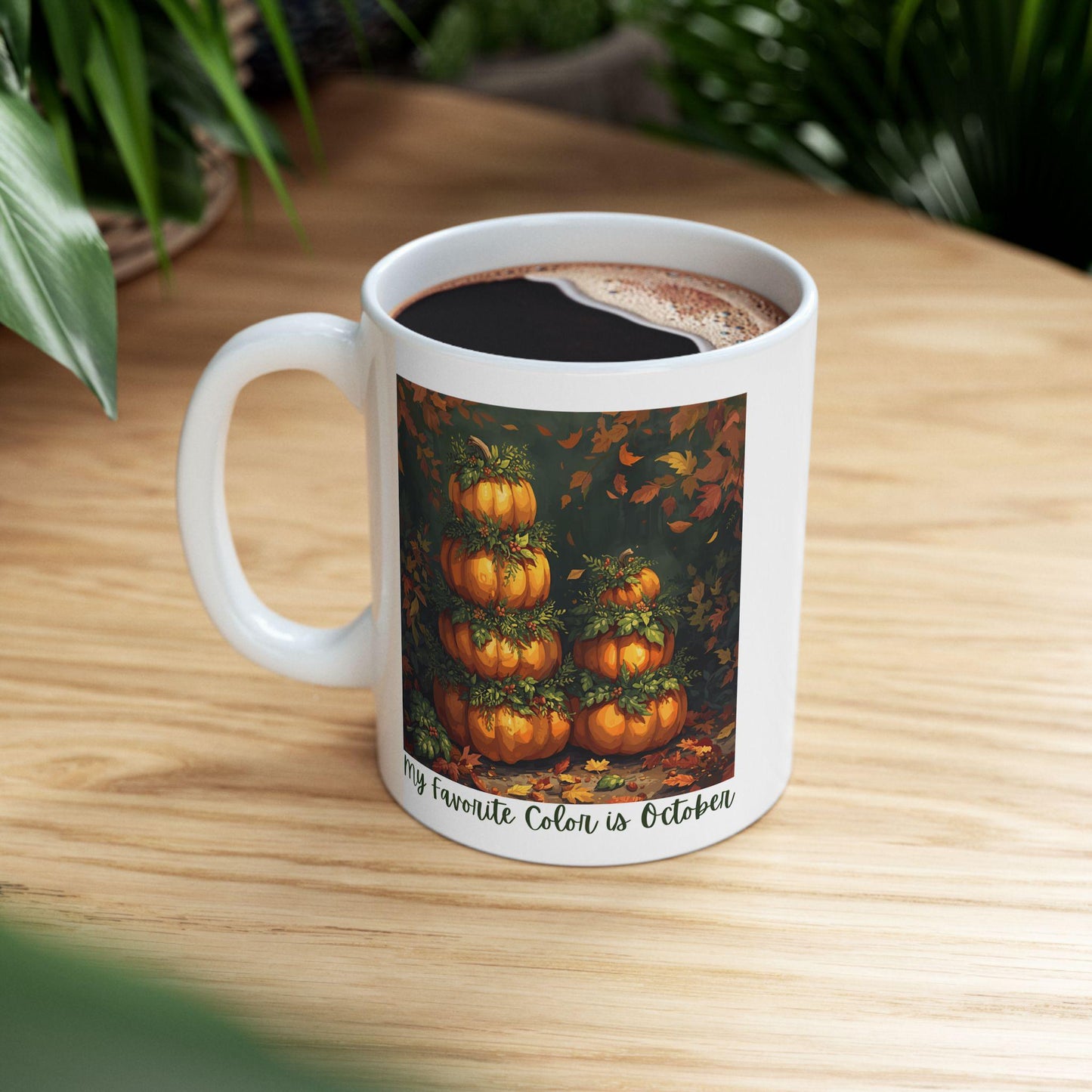 Festive Pumpkin Harvest Ceramic Mug, Fall Coffee Cup, Autumn Decor, Halloween Drinkware, Thanksgiving Gift