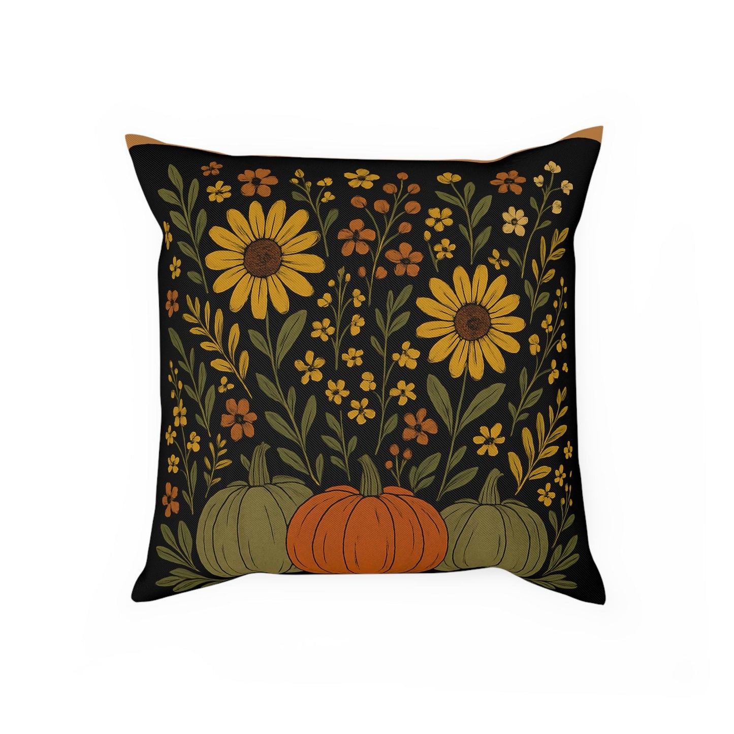 Autumn Floral Cushion - Cozy Harvest Decor, Fall Home Accent, Gift for Thanksgiving, Seasonal Throw Pillow, Rustic Pumpkin Design